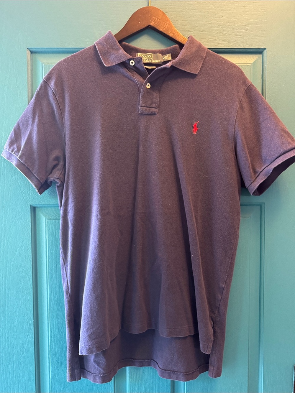 Polo by Ralph Lauren Navy Blue Short-Sleeve Polo with Red Logo